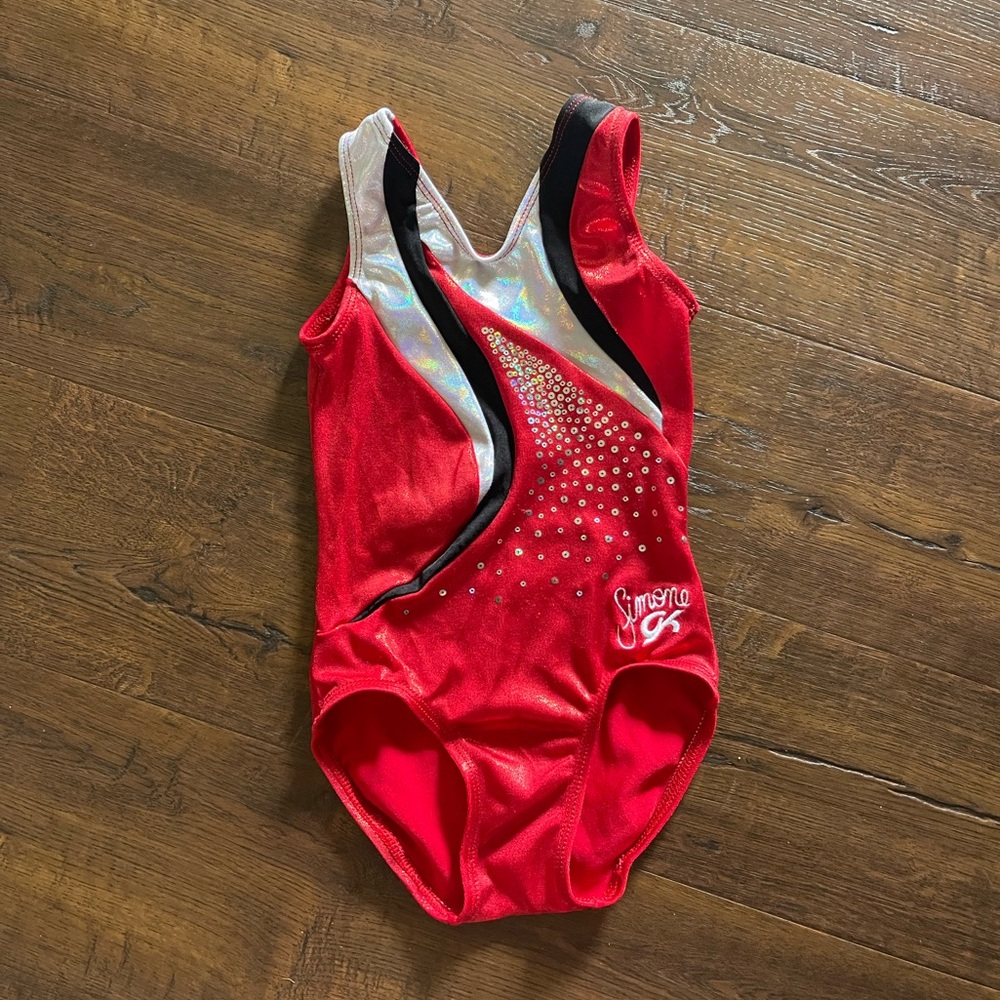 GK Red and Silver Leotard
